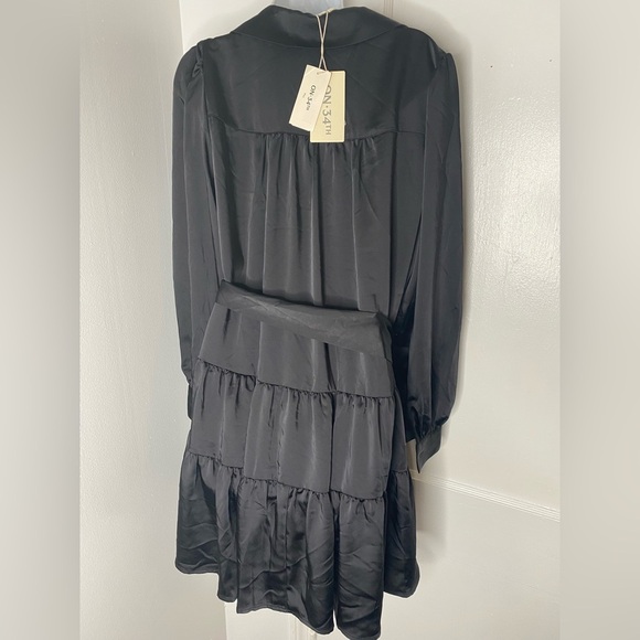 ON 34TH NWT Elegant Black Wrap Ruffle Dress - Picture 6 of 7